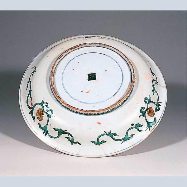 古九谷　古伊万里　菱形　色絵　鶴の図　九谷焼　美術館展示　１客 古九谷 古伊万里 菱形 色絵 鶴の図 九谷焼 美術館展示 1客