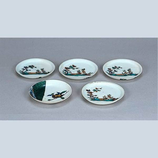 超レア　逸品　マジョリカ古窯　色絵輪線紋小皿　10客　明治期　時代箱付き 43.jpg